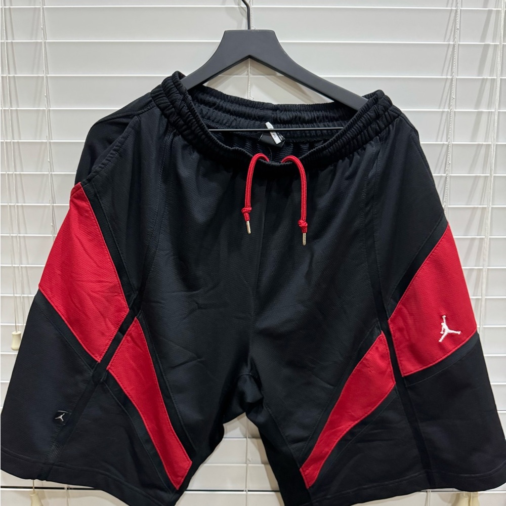 Jordan Men's Athletic Shorts in Black and Red, L